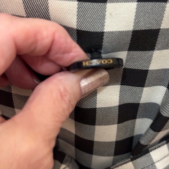 🖤🤍 COACH BLACK AND WHITE GINGHAM TREACH COAT! - Picture 6 of 11